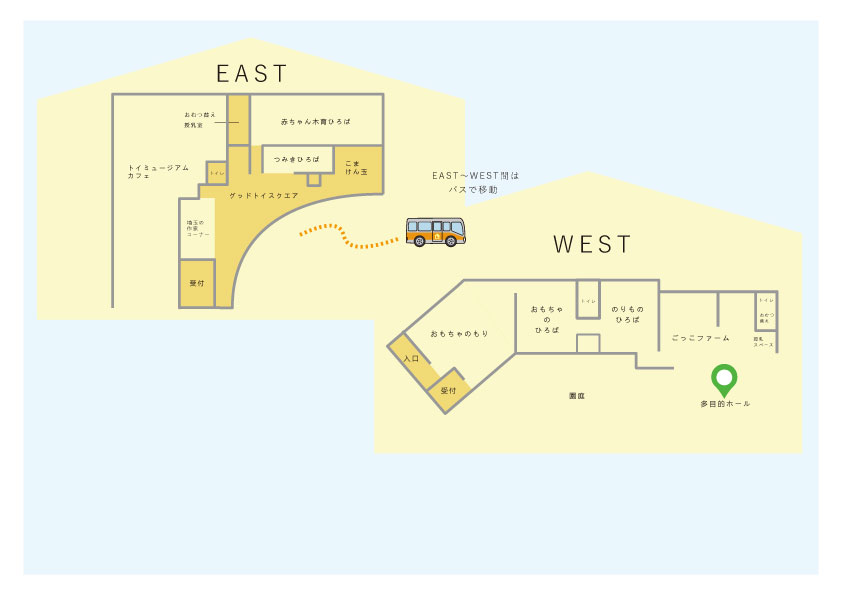 EASTとWESTのマップ